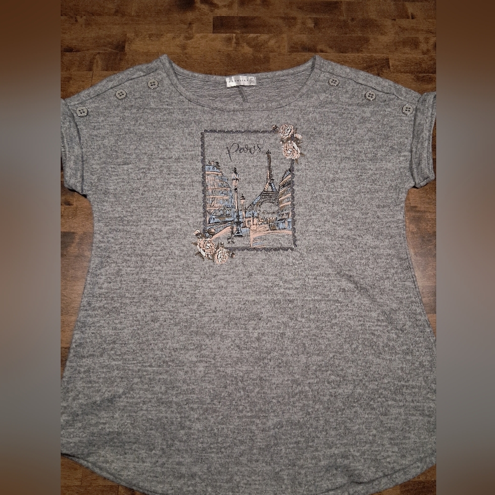 Retrology Paris Gray Tee Size SP with Free Shipping